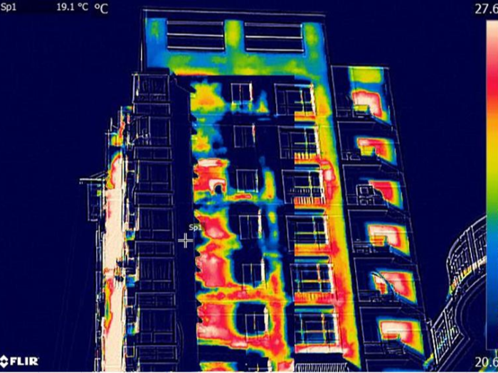 紅外熱像法檢測外墻滲漏情況